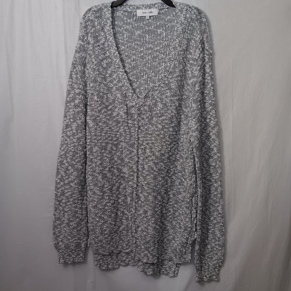 ANTHROPOLOGIE JOHN + JENN COTTON BLEND V NECK PULLOVER KNIT SWEATER - Picture 2 of 8